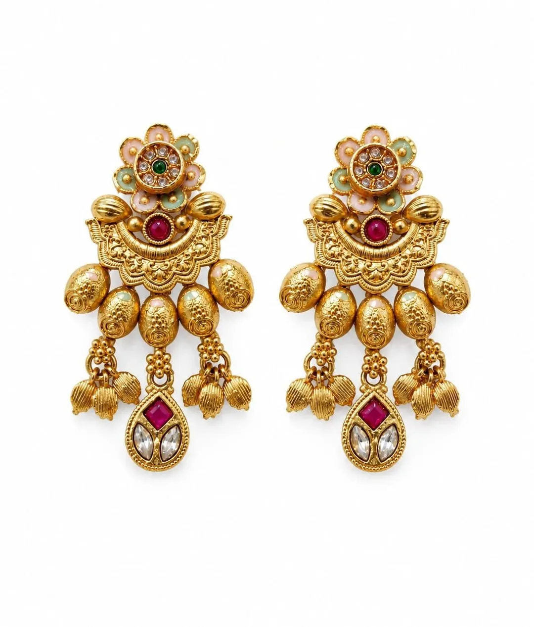 GOLD PLATED ARTIFICIAL FASHION EARRING