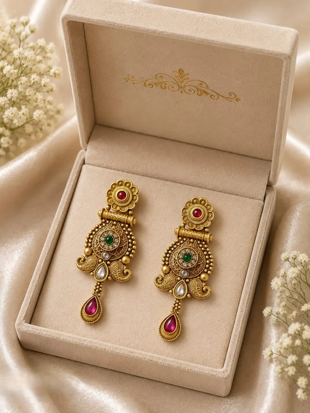 ANTIQUE GOLD PLATED EARRING