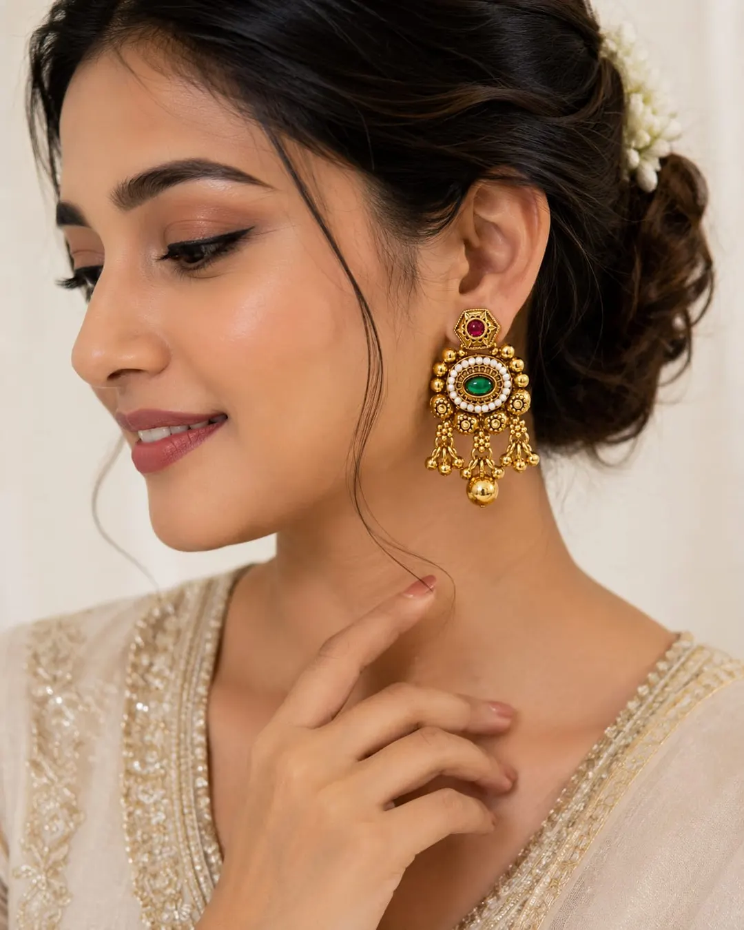 ANTIQUE GOLD CHANDELIER EARRING