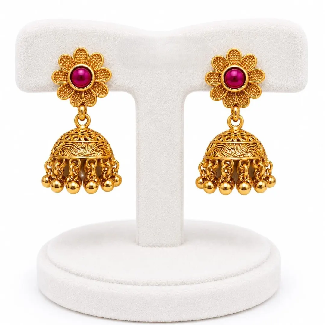 GOLD TONE JHUMKA EARRING