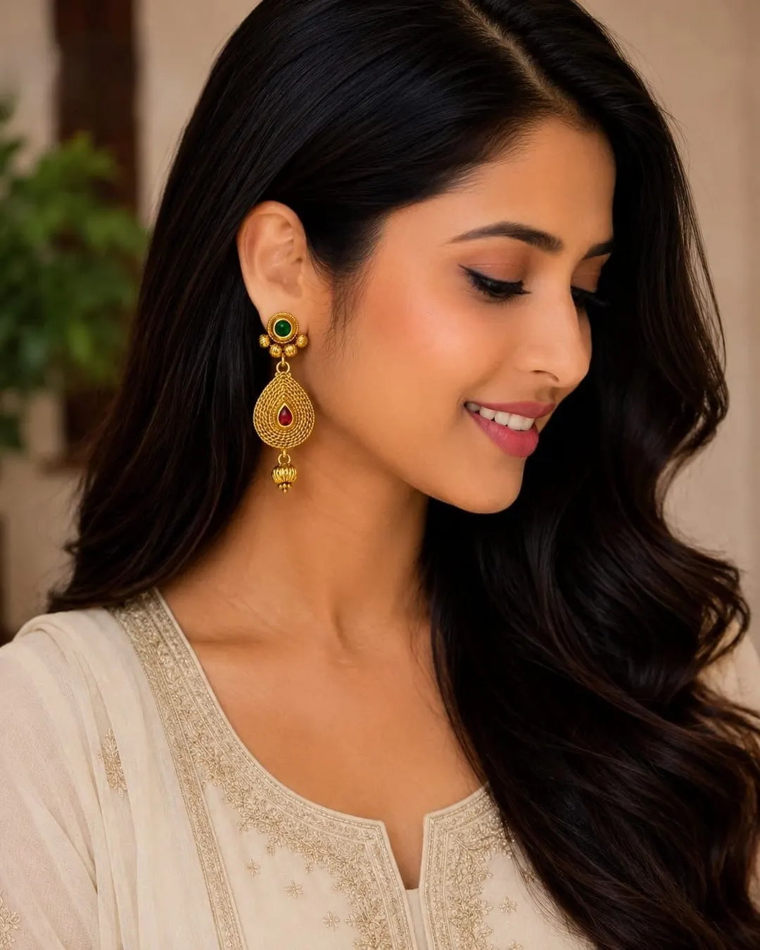 ANTIQUE GOLD TONEDROP EARRING