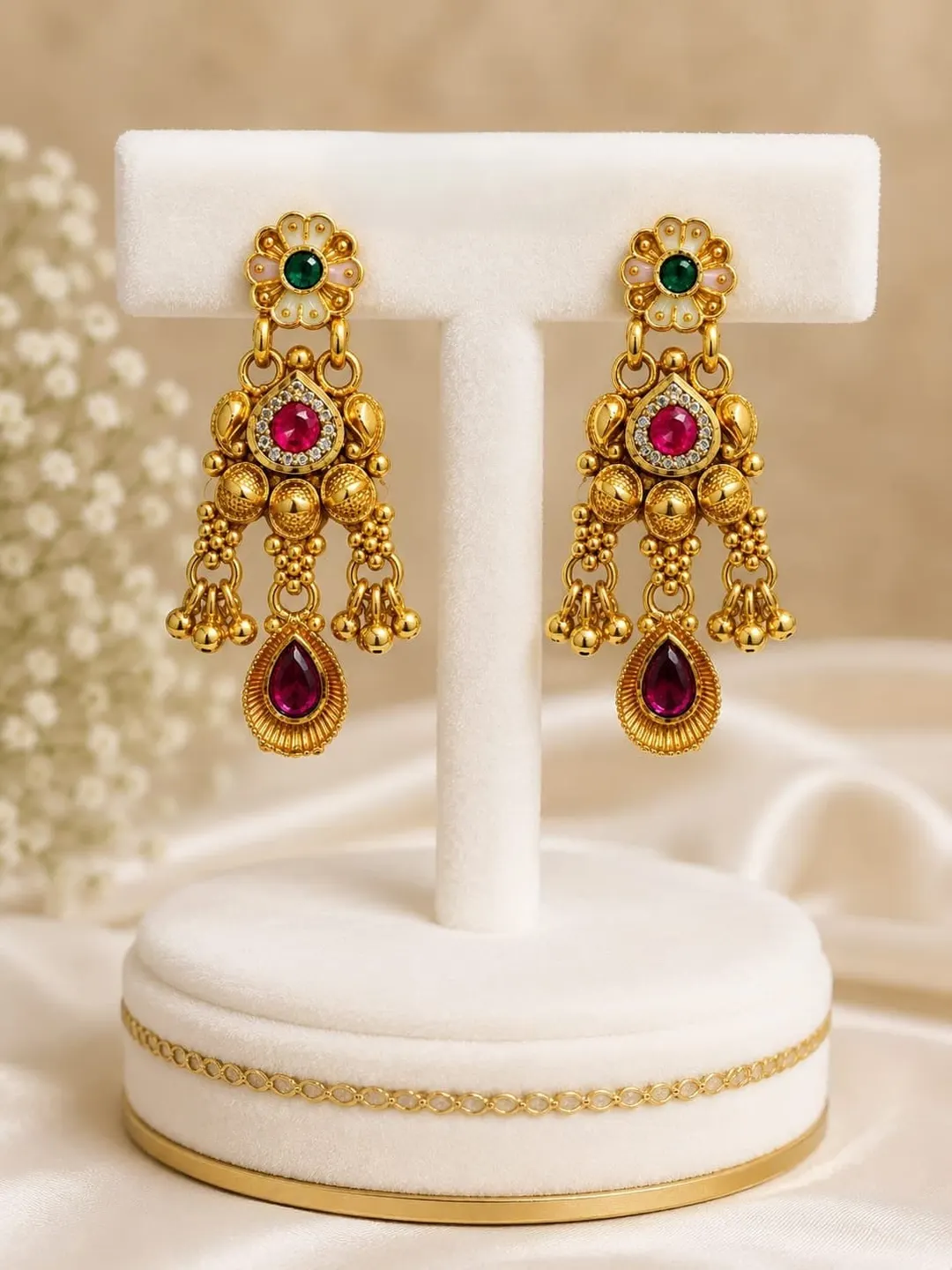 Traditional Meenakari Chandbali EARRING