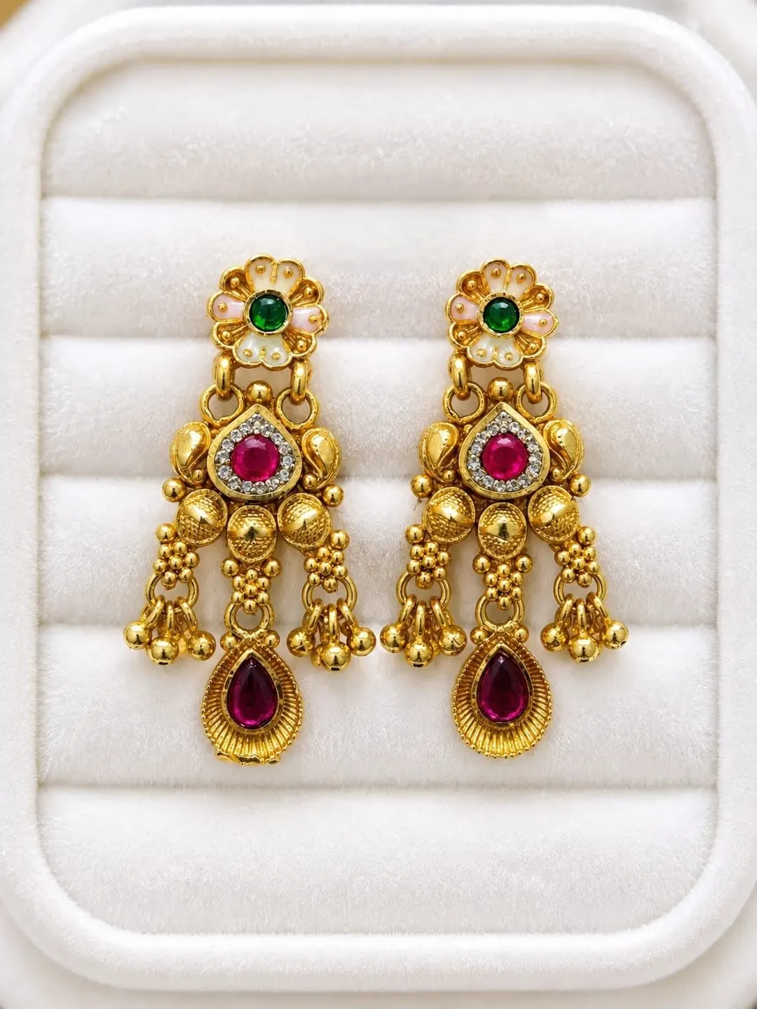 Traditional Meenakari Chandbali EARRING