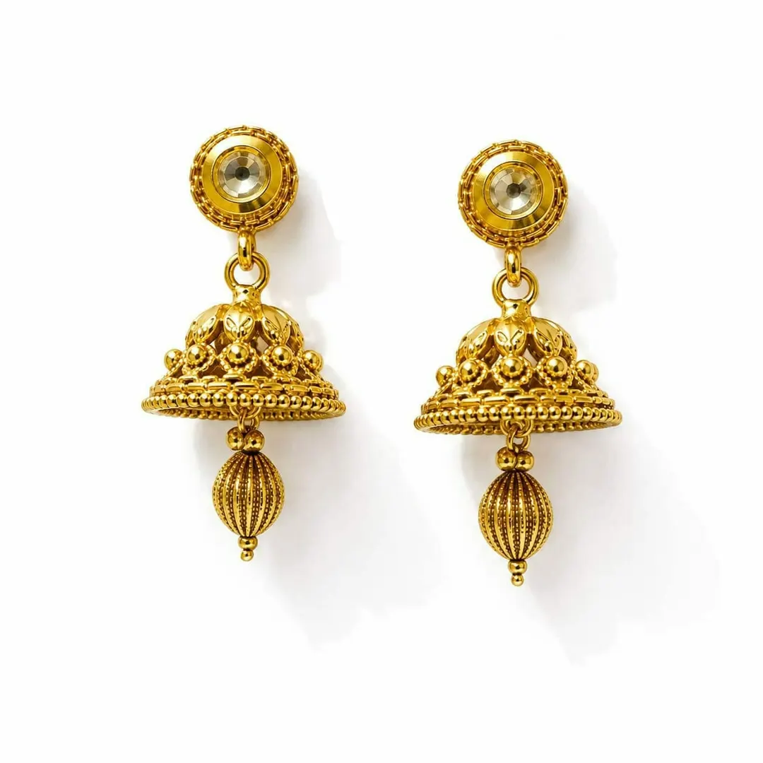 GOLD TONED JHUMKA EARRING