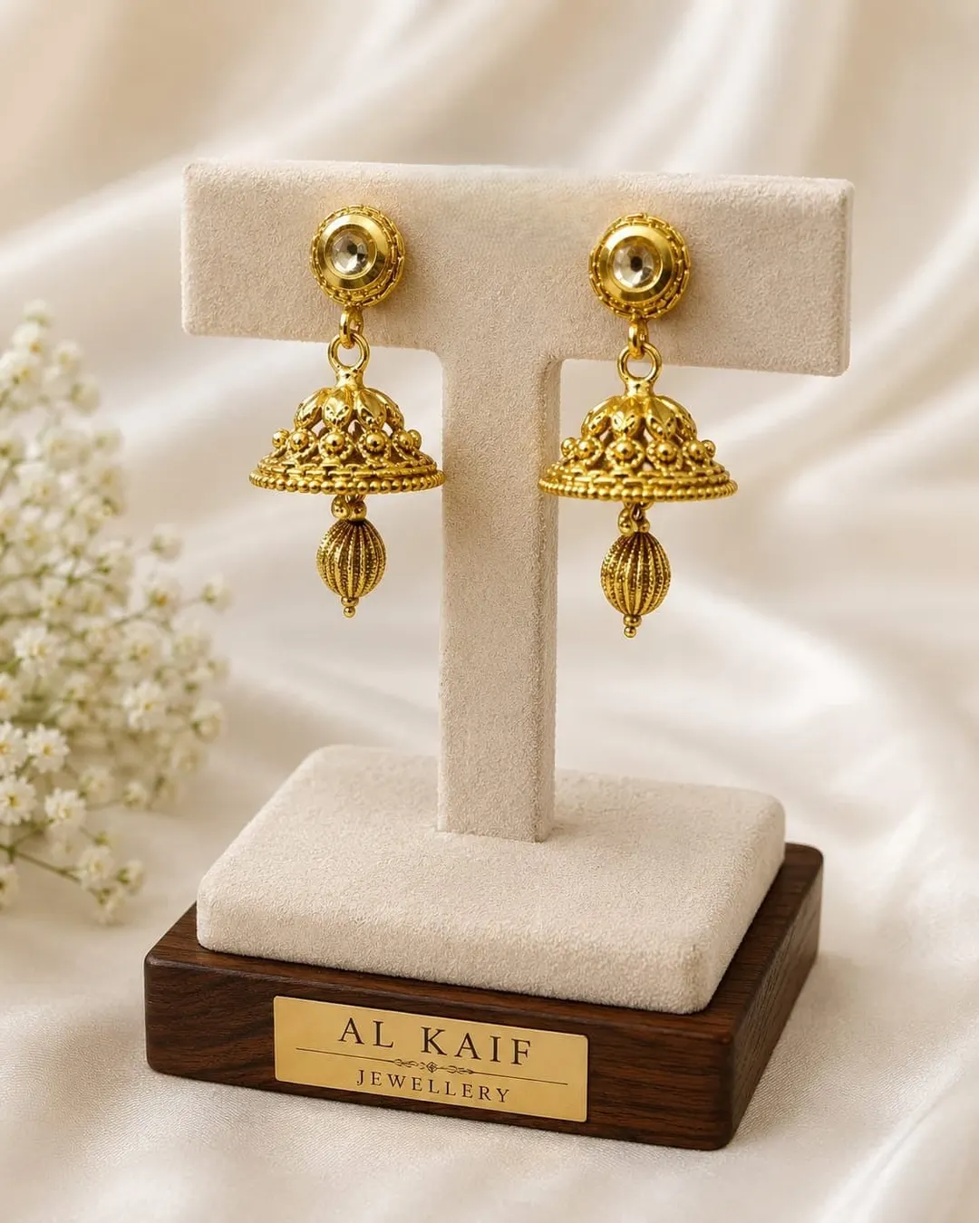 GOLD TONED JHUMKA EARRING
