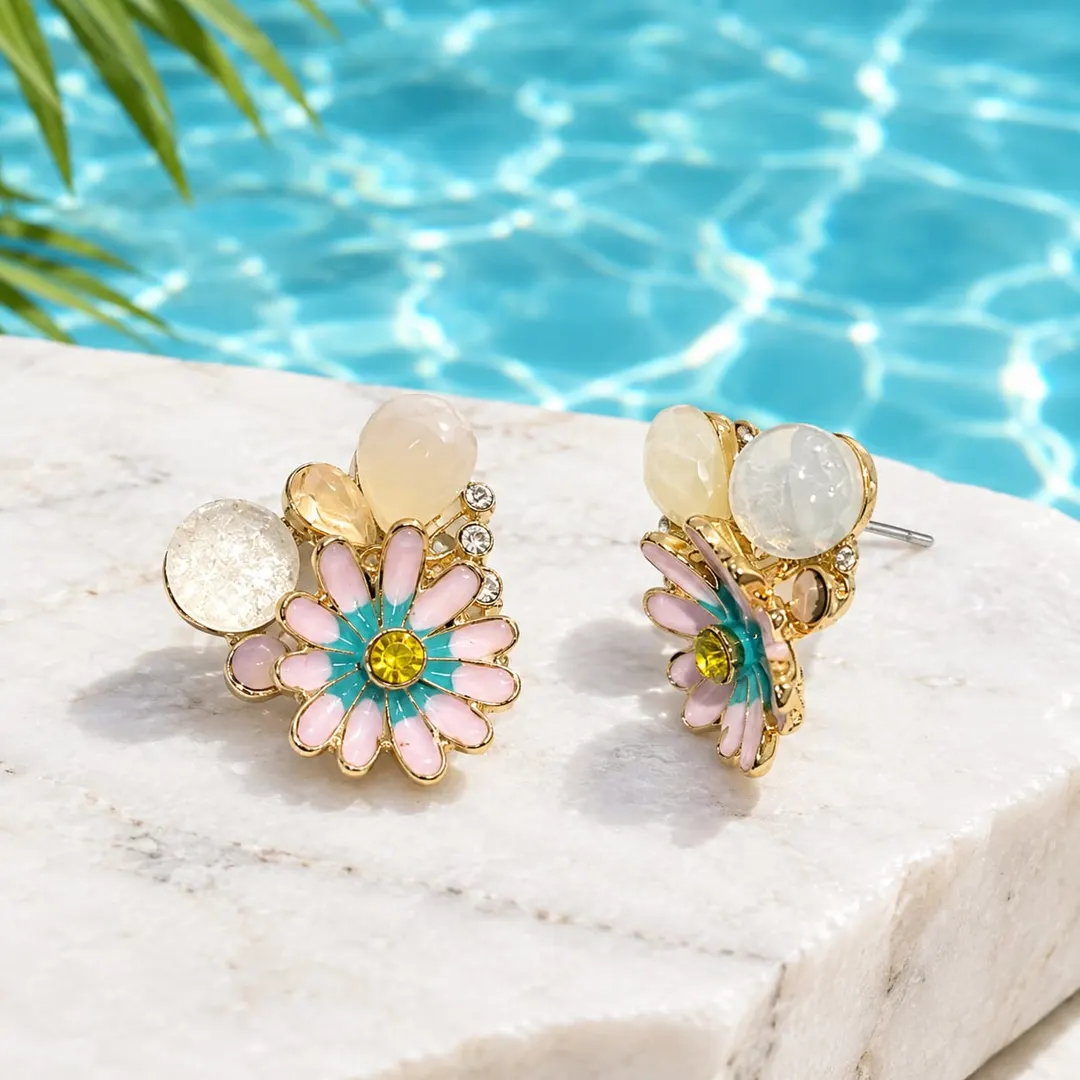 ELEGANT MULTICOLOR FLOWER EARRING