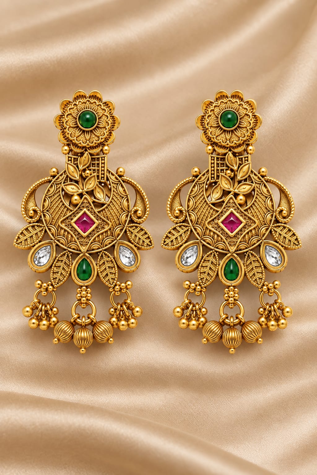 ROYAL PEACOCK MULTICOLOR STONE CHANDELIER