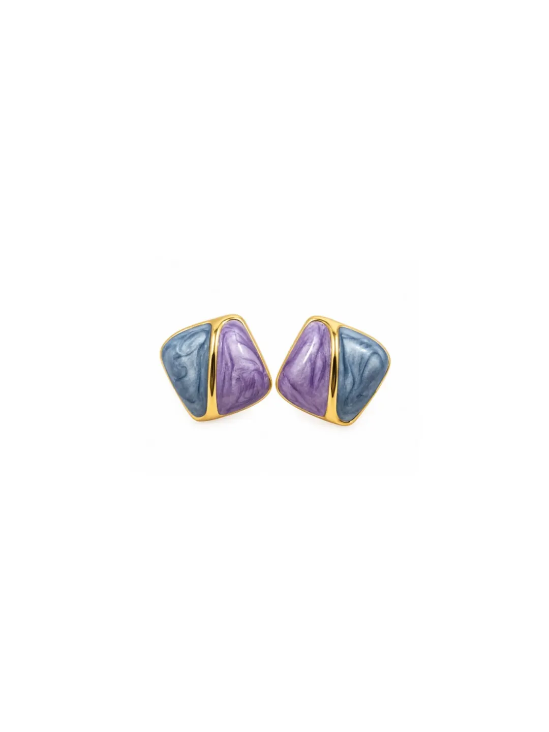 CUTE BLUE & PURPLE SQUARE SHAPED EARRINGS