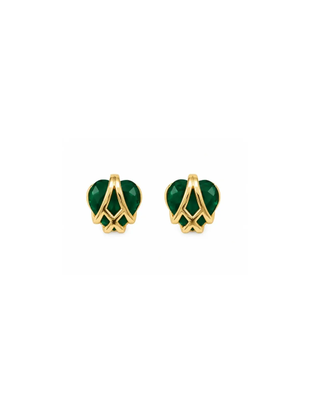 VINTAGE INSPIRED HEART EARRINGS WITH GOLD PALTED