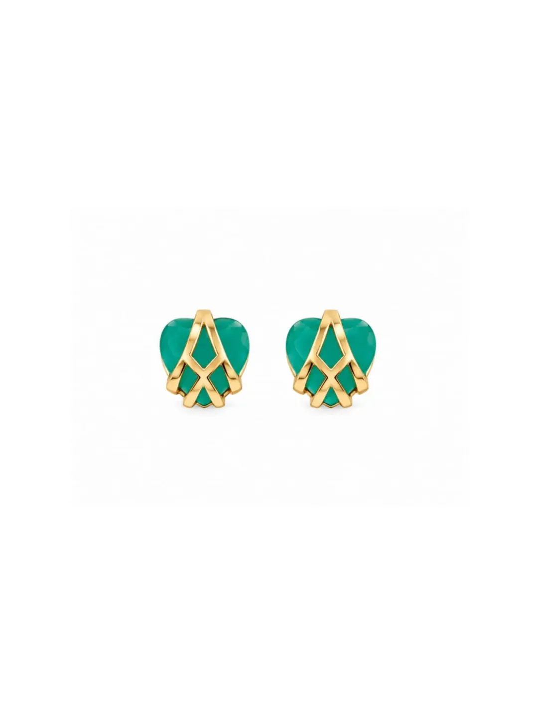 ELEGANT GEOMETRIC BLUE HEART EARRING