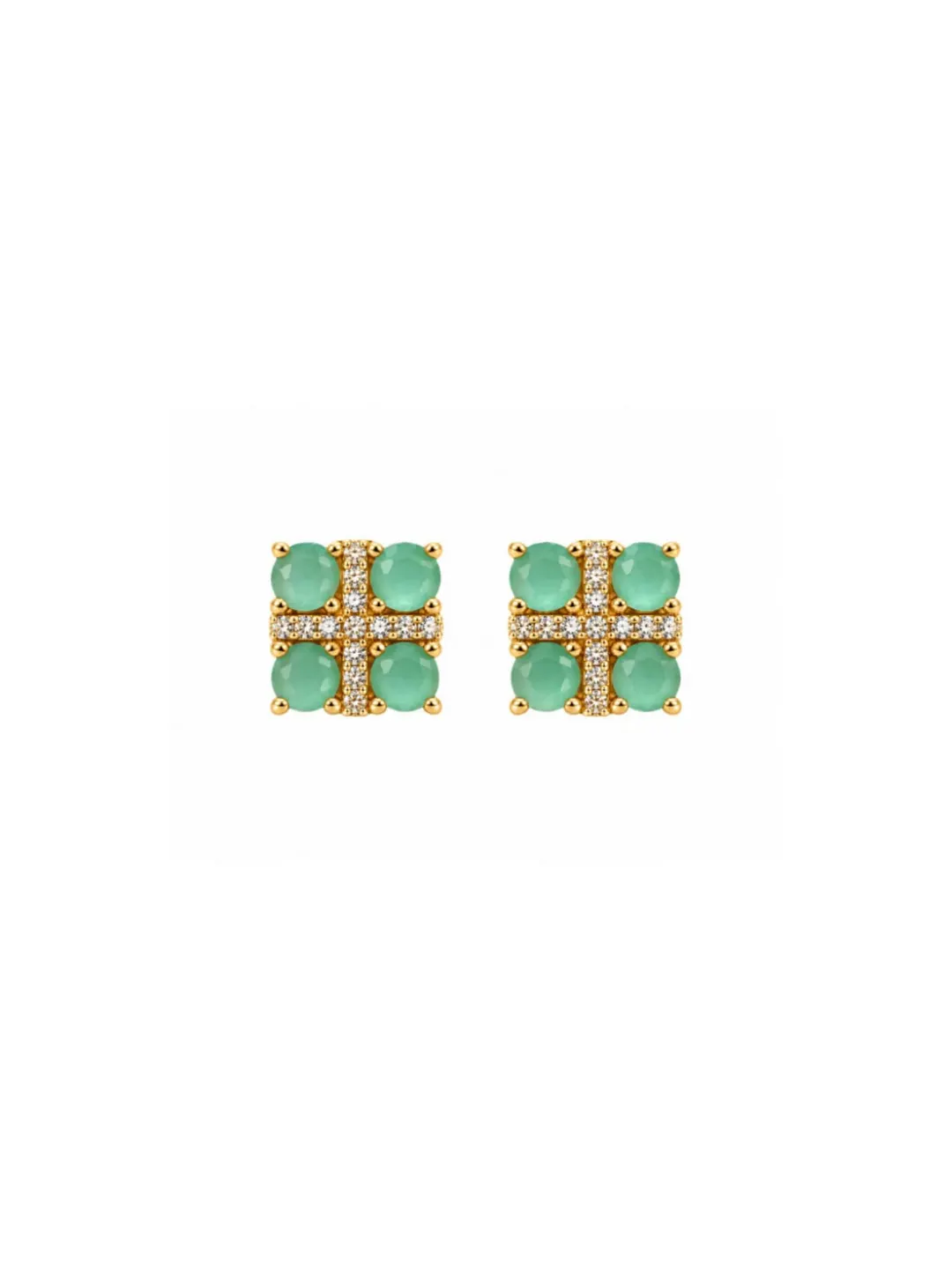 SQUARE CROSS DESIGN WITH TURQUIOSE BLUE STONES & RHINESTONE DETAING
