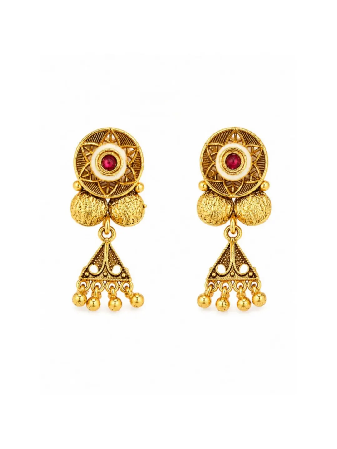 ANTIQUE GOLD TONED CHANDBALI EARRING
