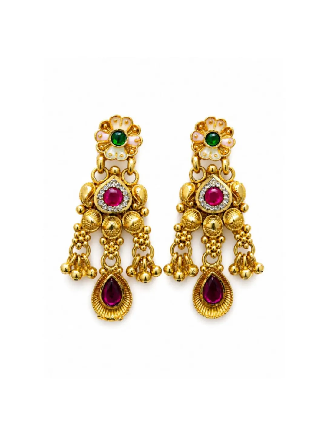 Traditional Meenakari Chandbali EARRING