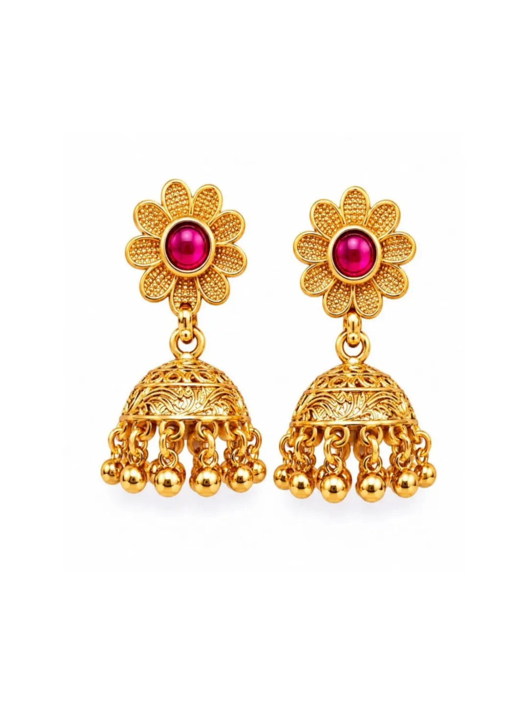 GOLD TONE JHUMKA EARRING