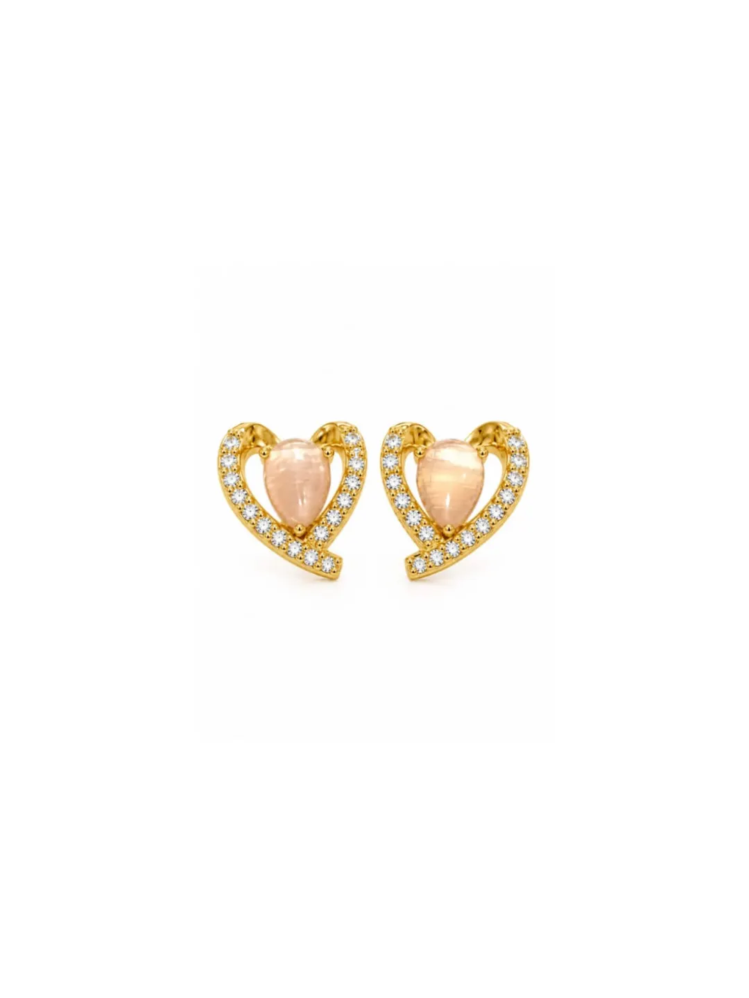 ELEGANT HEART-SHAPED GOLD-TONE STUD