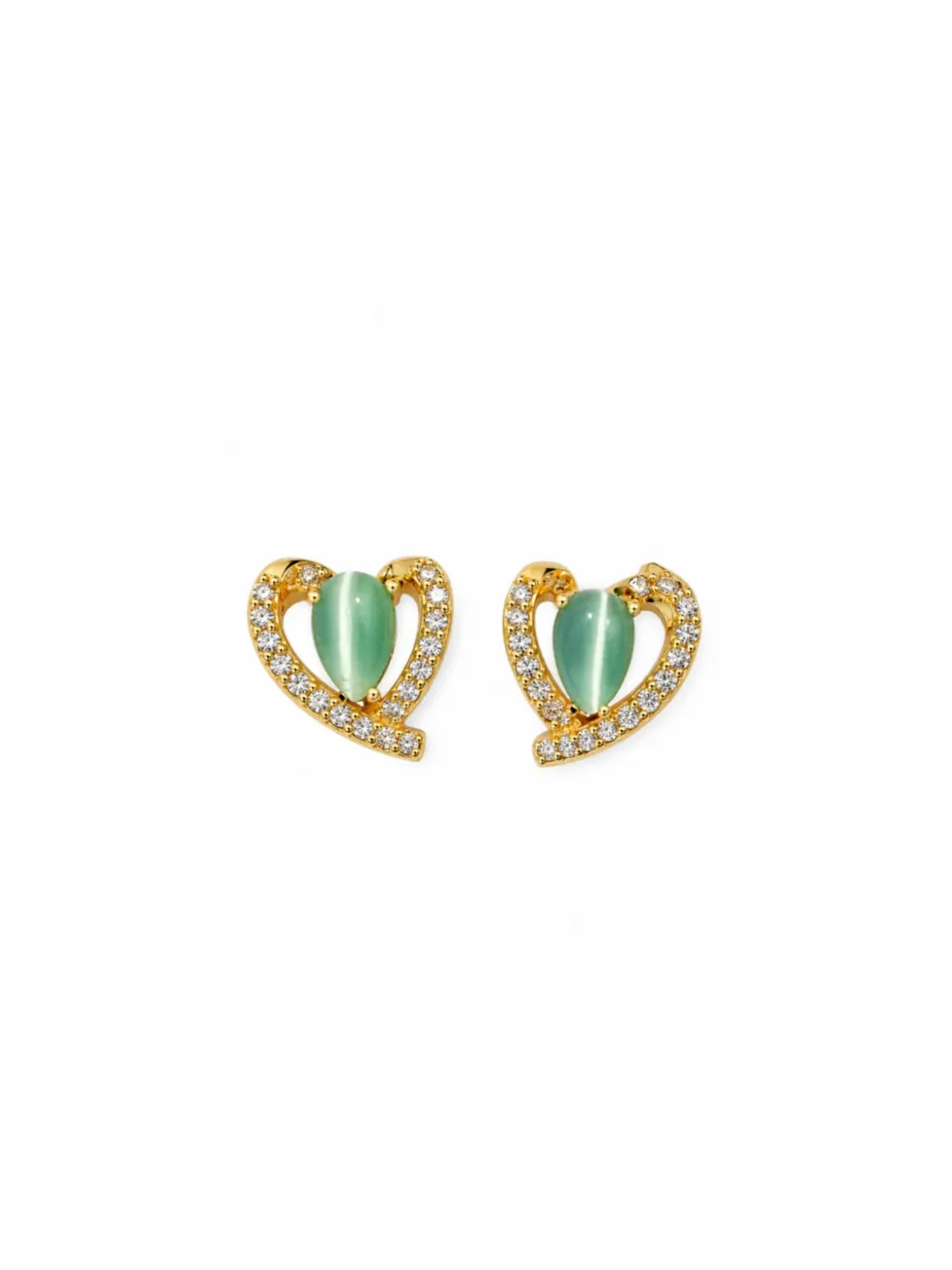 HEART SHAPED RHINESTONE EARRINGS