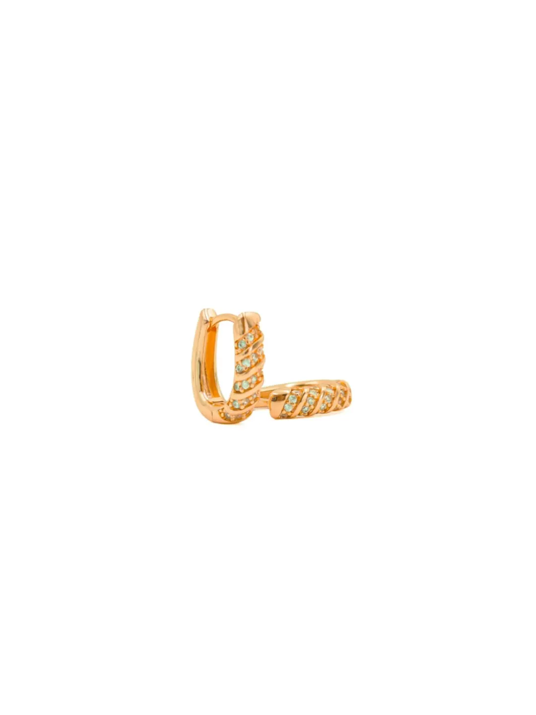 CLASSIC GOLD-TONE CZ HUGGIE EARRINGS