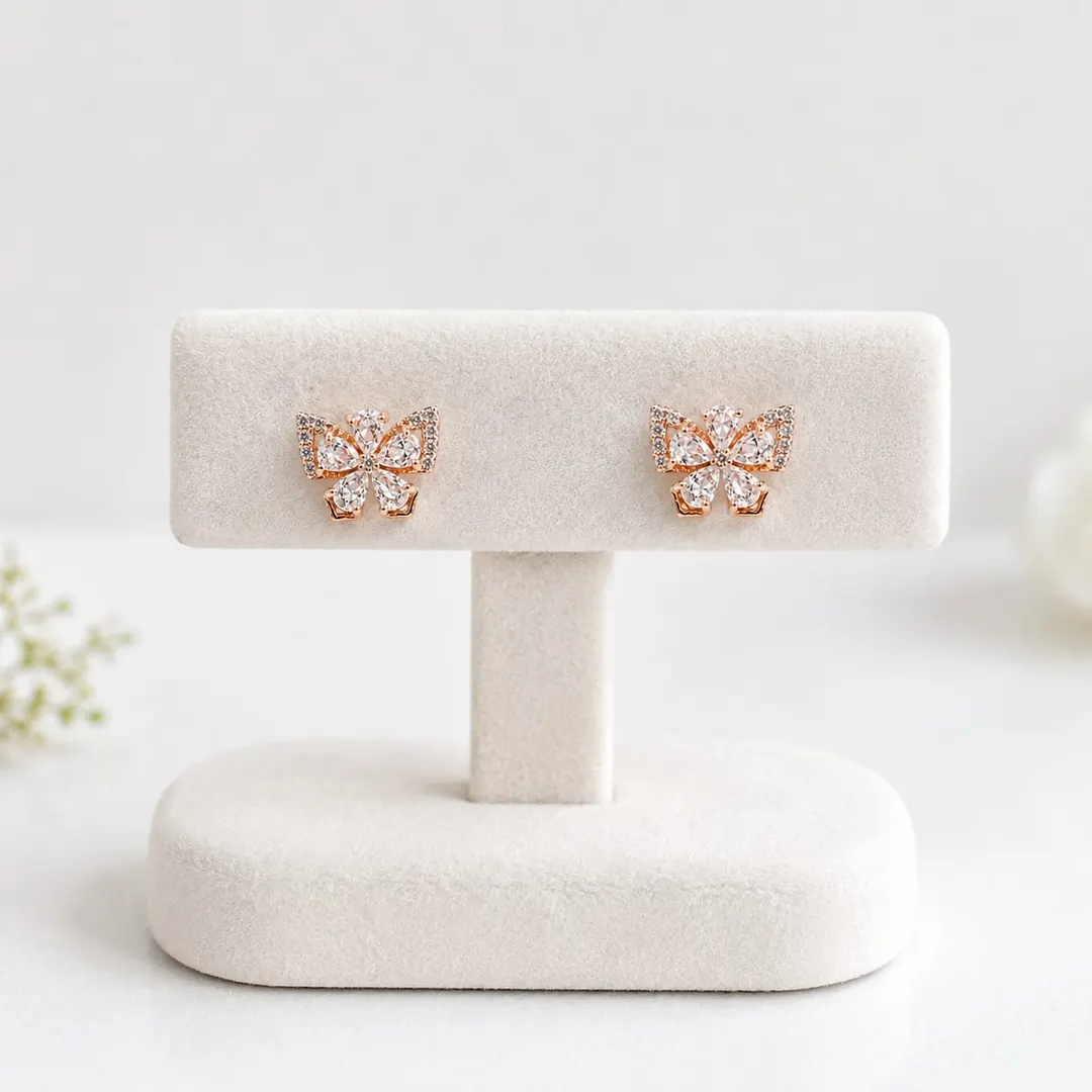 ROSE GOLD BUTTERFLY STUD EARRING