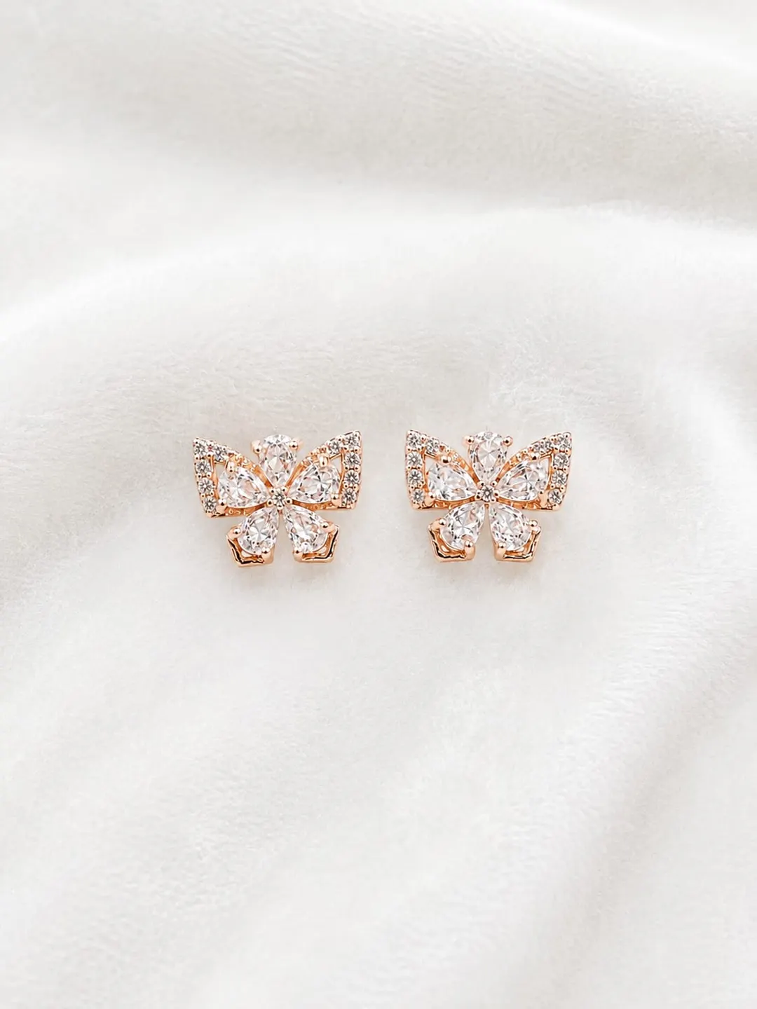 ROSE GOLD BUTTERFLY STUD EARRING