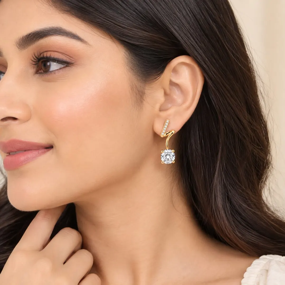 PREMIUM CZ STONE DANGLE EARRING