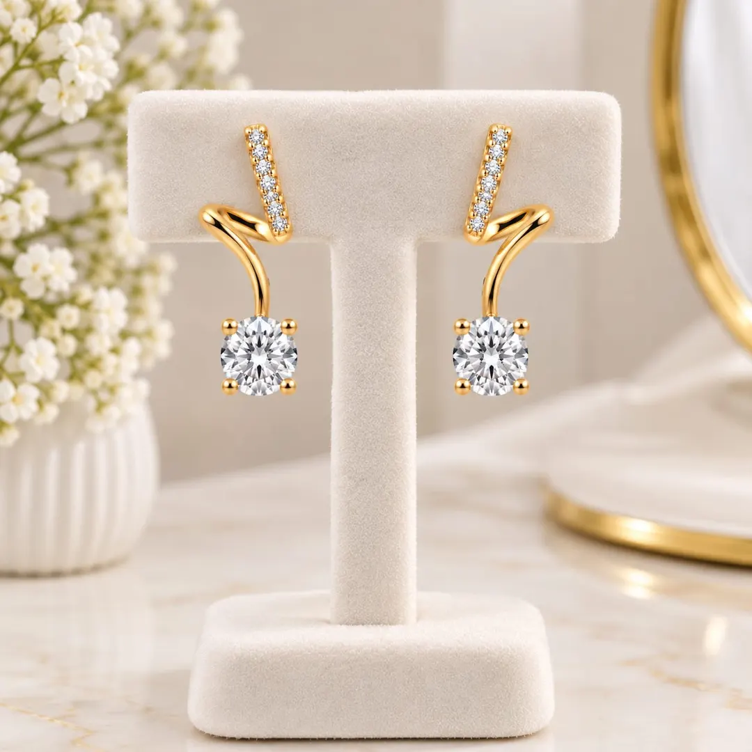 PREMIUM CZ STONE DANGLE EARRING