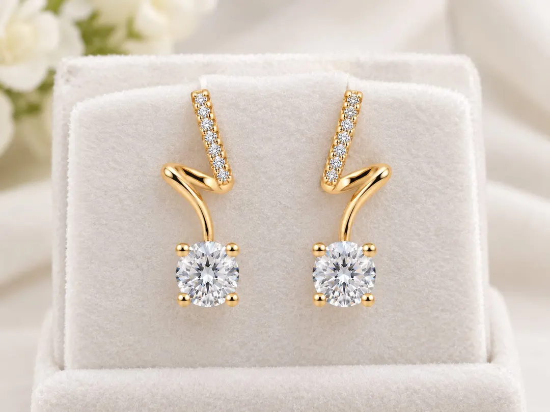 PREMIUM CZ STONE DANGLE EARRING