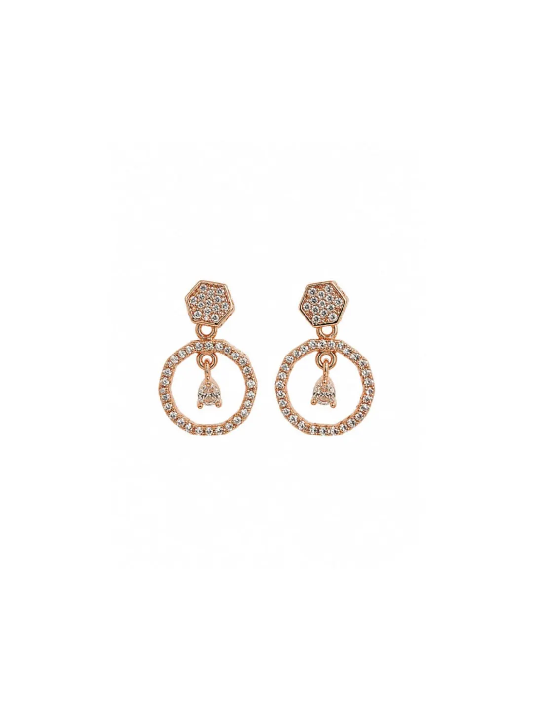 ELEGANT CRYSTAL CIRCLE DROP EARRING