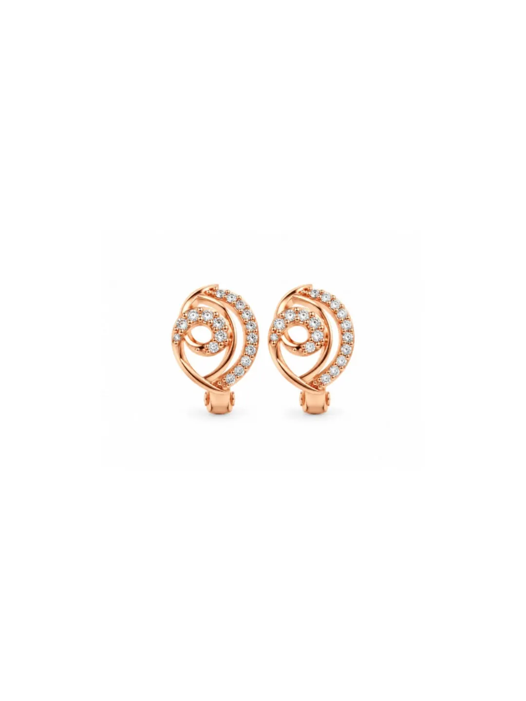 ROSE GOLD PLATED SWIRL STUD EARRING