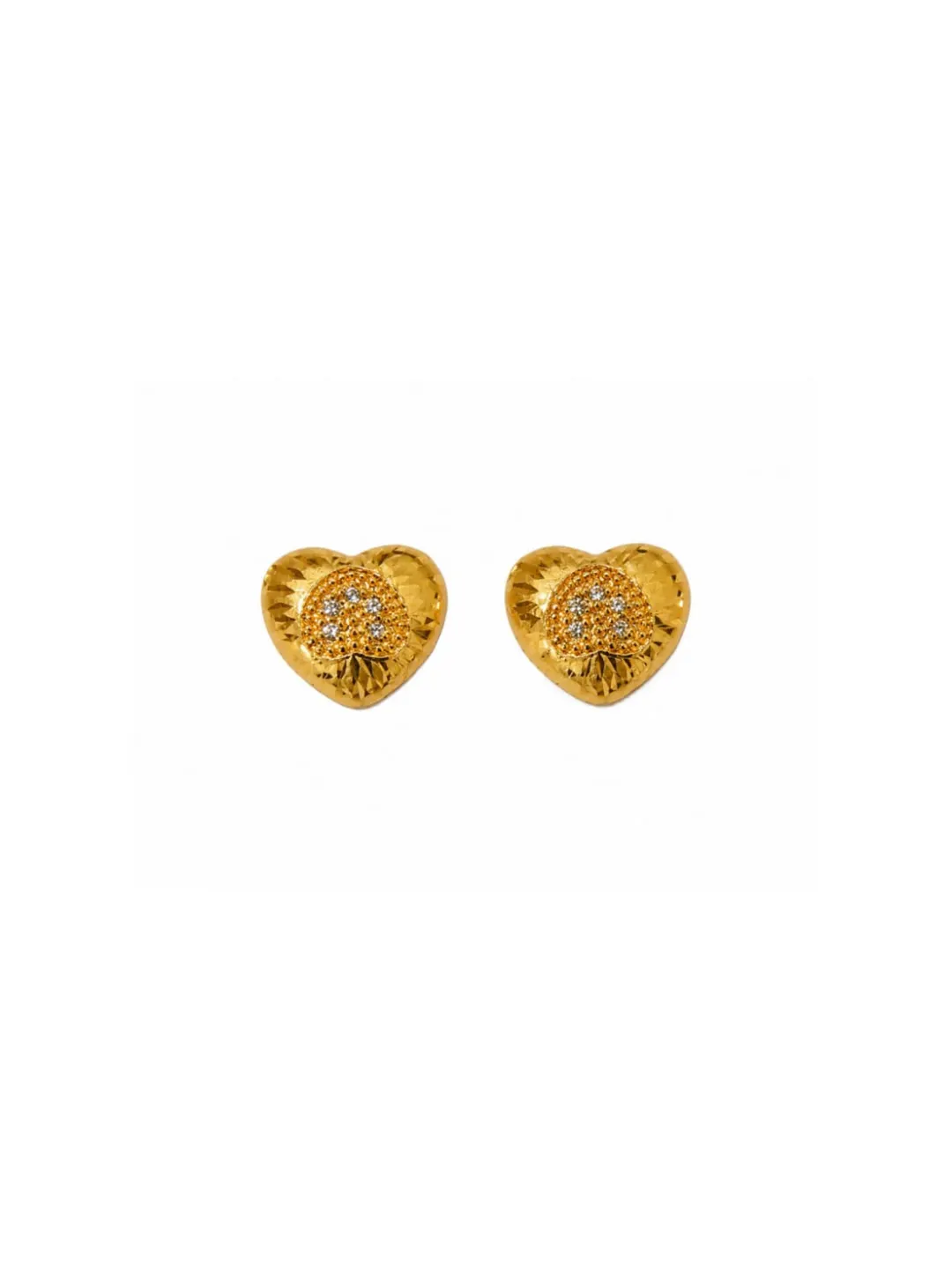 GOLD PLATED STUD HEART SHAPED EARRING