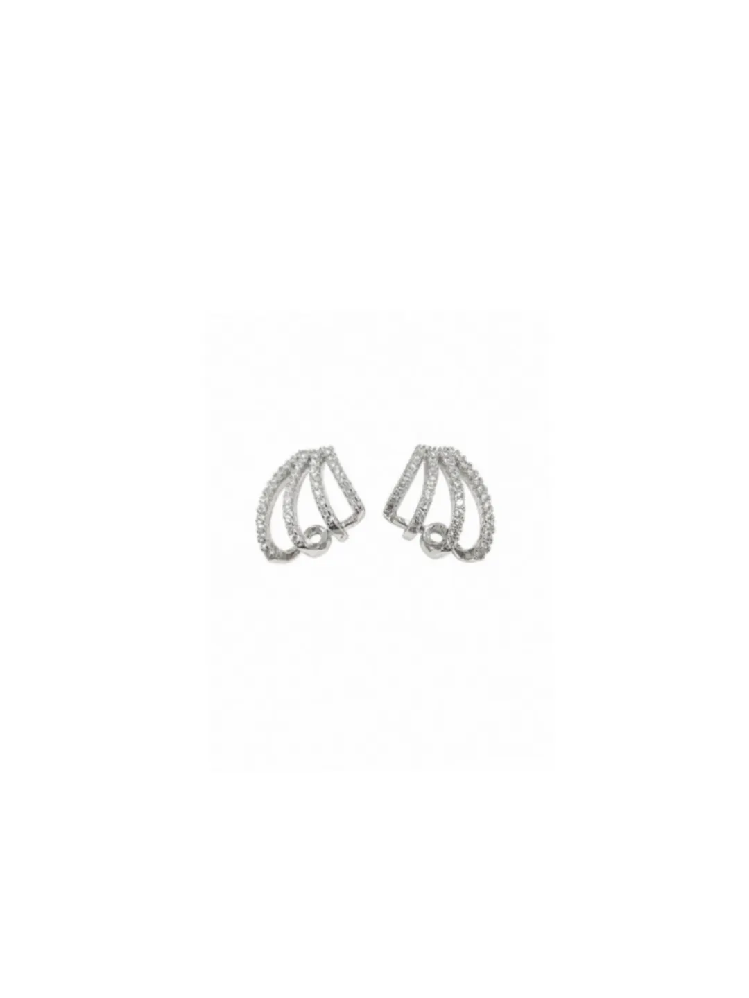 ELEGANT TRIPLE LOOP CRYSTAL RHINESTONE DROP EARRINGS