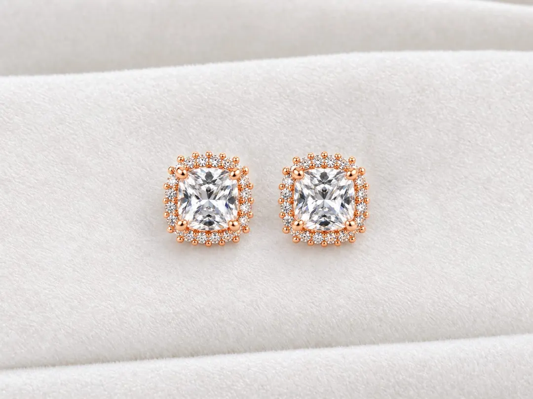 SQUARE HALO SPARKLE SUD EARRINGS