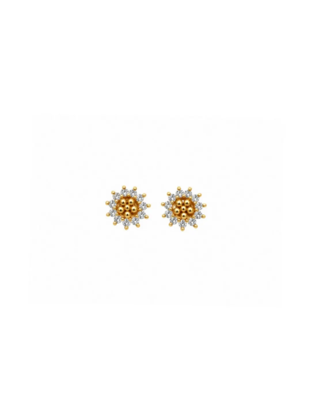 GOLDEN FLORAL HALO STUD EARRINGS