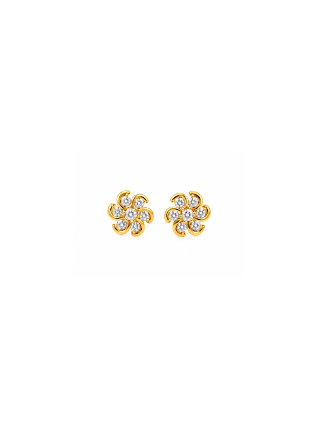 GOLD-TONE FLORAL CLUSTER STUD EARRINGS