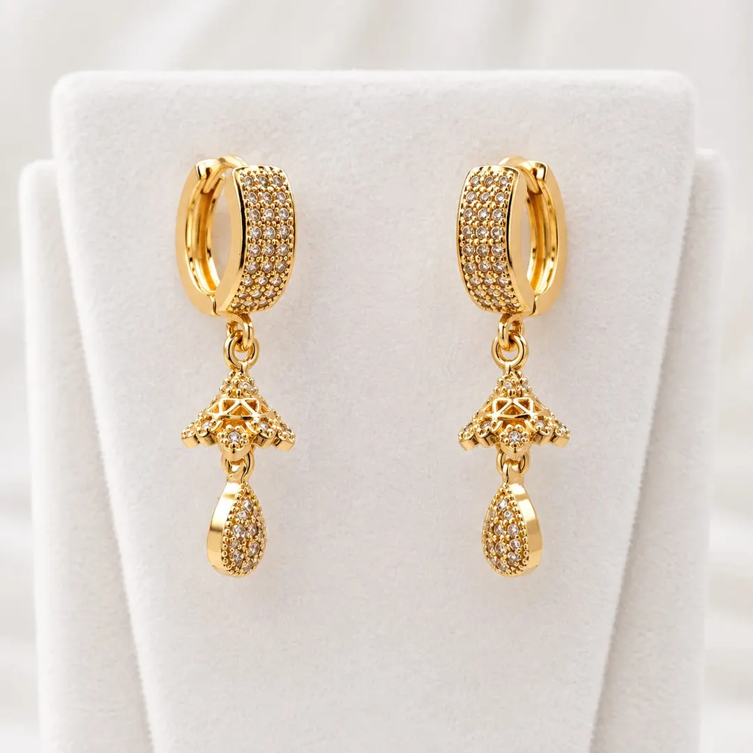 REGAL TEARDROP CHANDELIER EARRINGS 