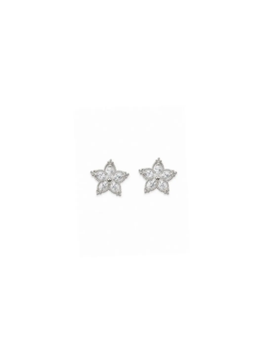 CRYSTAL BLOSSOM FLOWER STUD EARRINGS