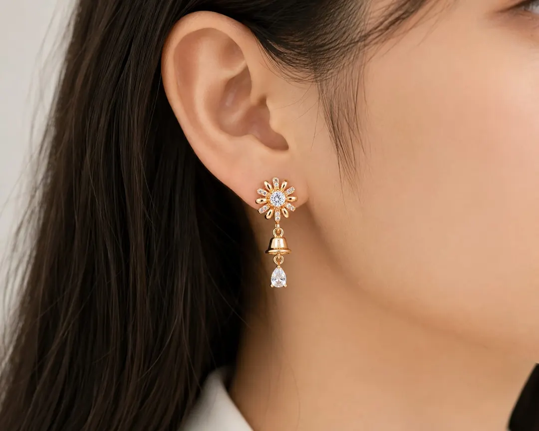 DAISY BELL CRYSTAL JHUMKA EARRINGS