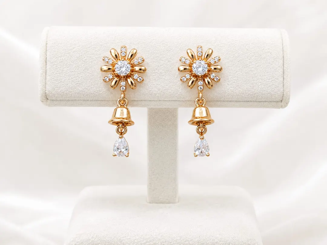 DAISY BELL CRYSTAL JHUMKA EARRINGS