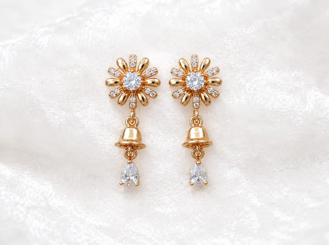 DAISY BELL CRYSTAL JHUMKA EARRINGS