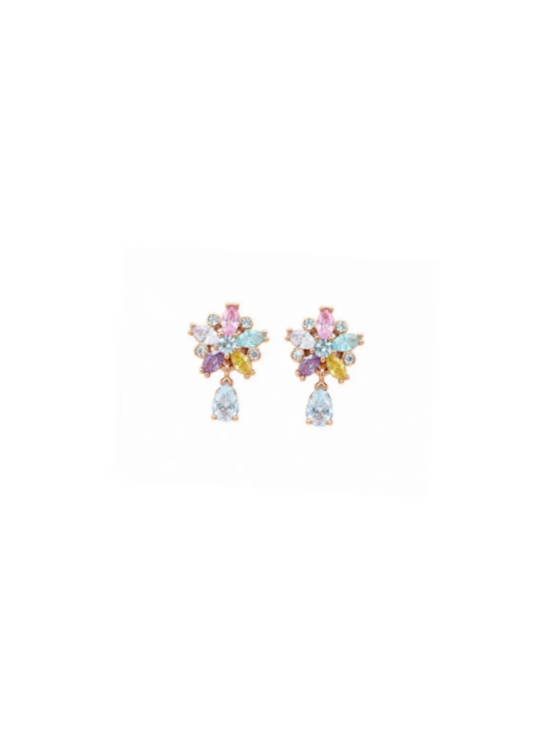 RAINBOW BLOOM GEMSTONE DROP EARRINGS