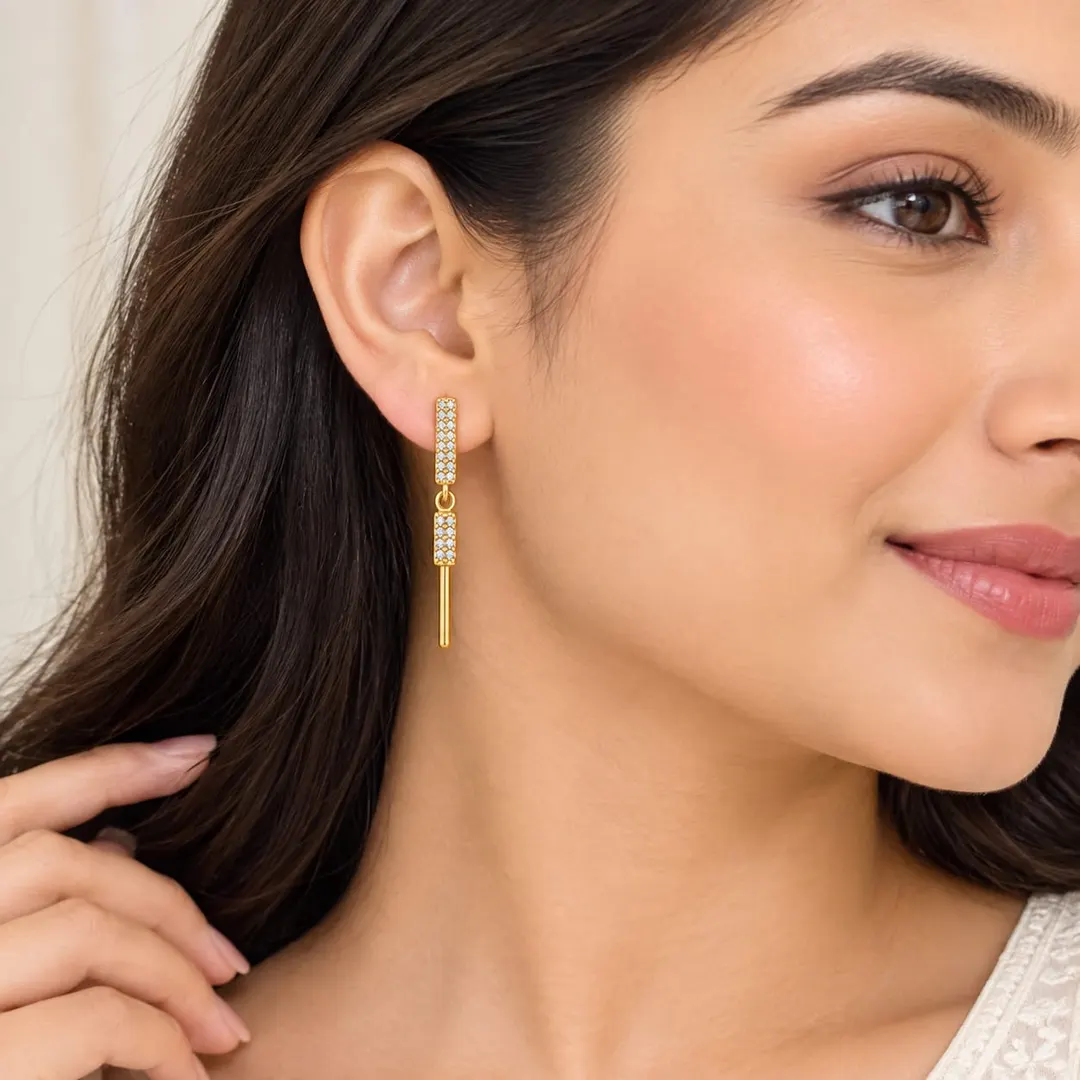 ROYAL CRYSTAL BAR DROP EARRINGS