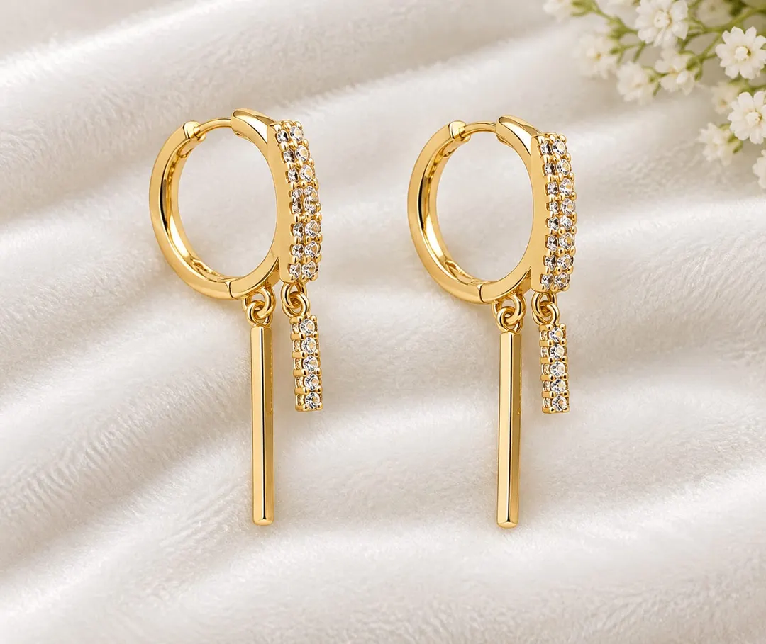 ROYAL CRYSTAL BAR DROP EARRINGS