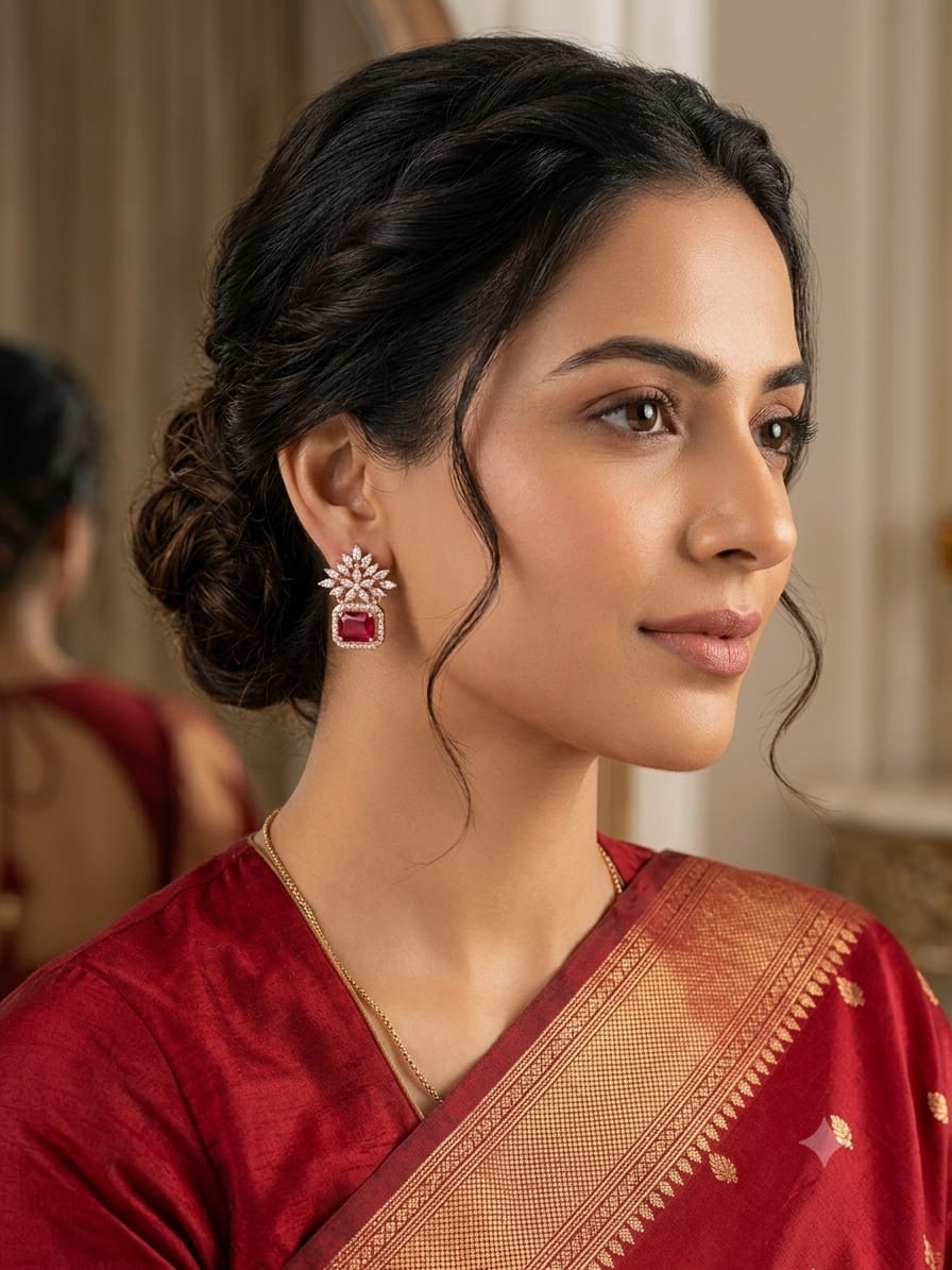 RUBY PETAL PRINCESS EARRINGS