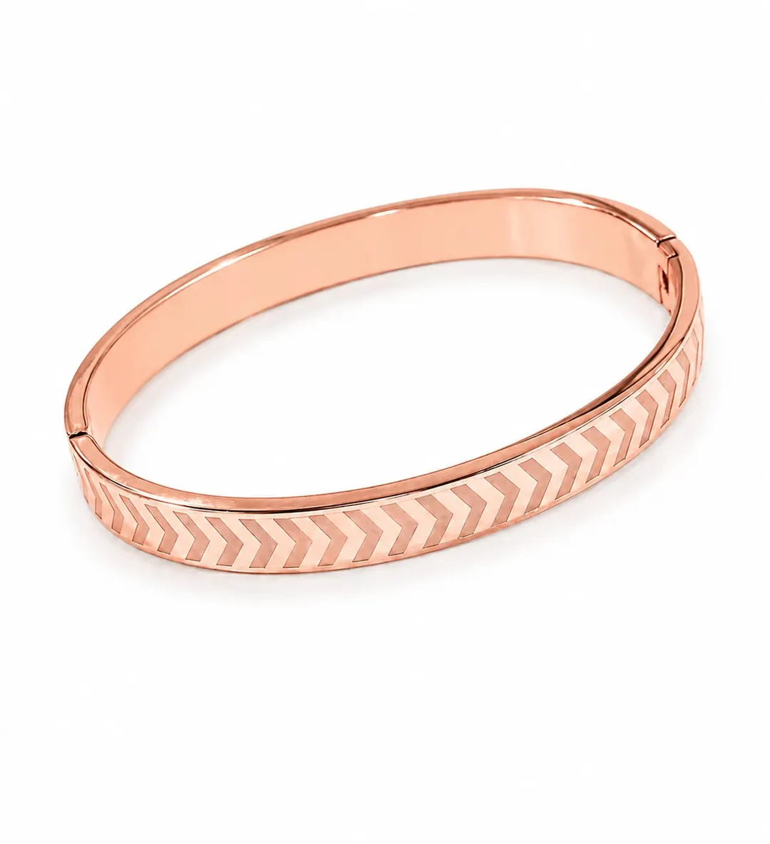 ROSE GOLD PLATED STAINLESS STEEL BANGLE BRACELET