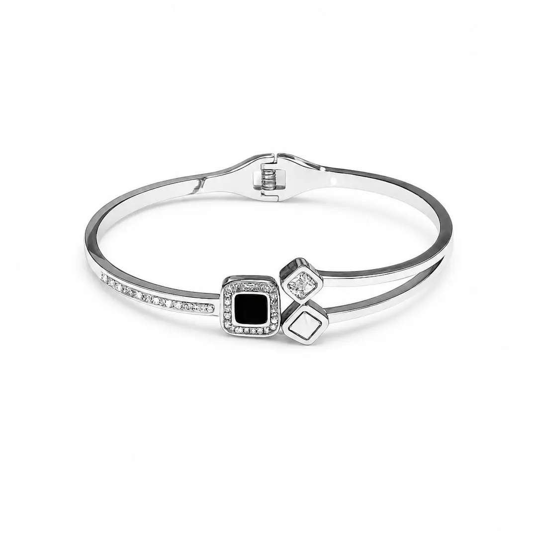 GEOMETRIC DIAMOND AND GEMSTONE BRACELET