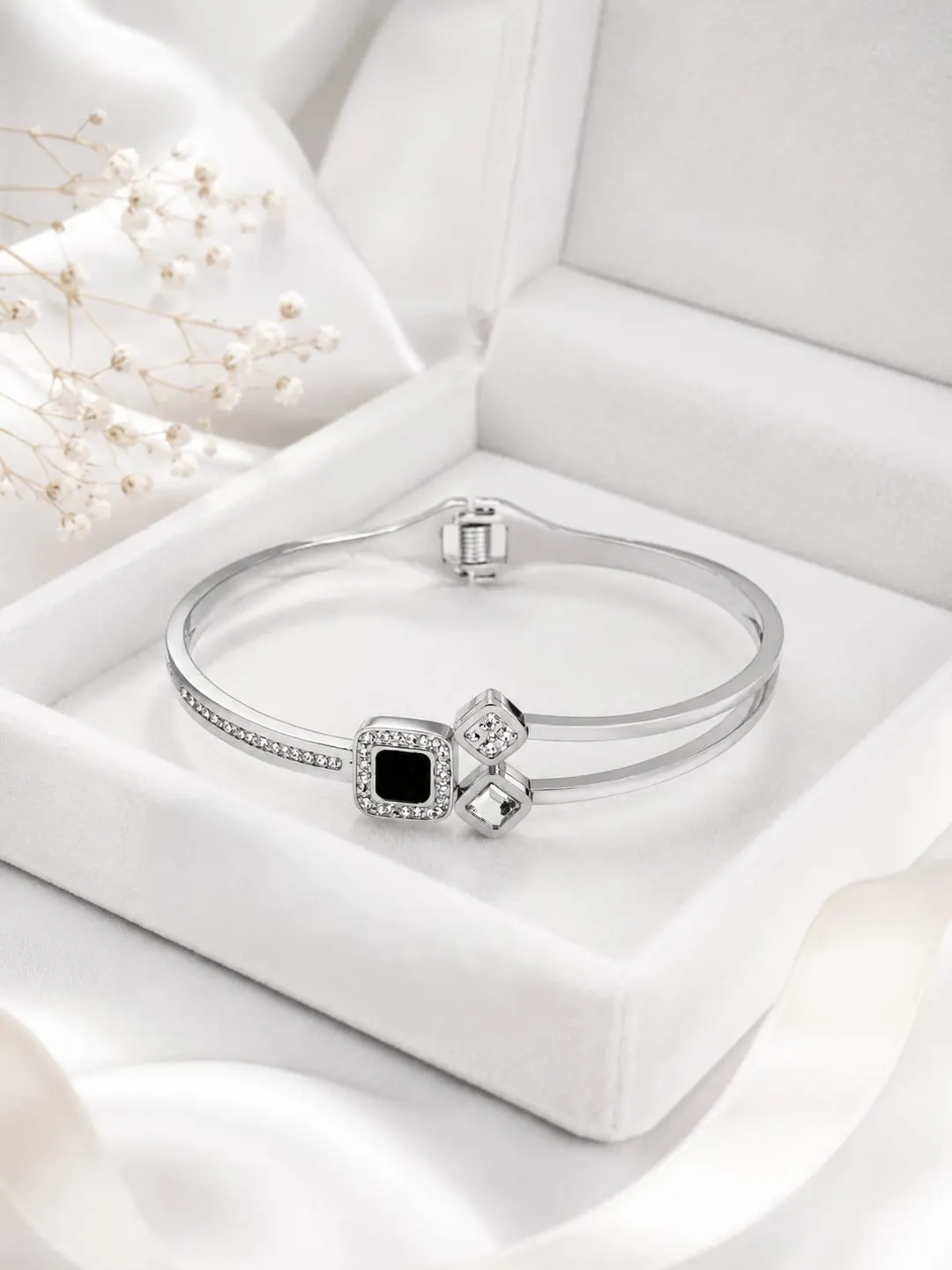 GEOMETRIC DIAMOND AND GEMSTONE BRACELET