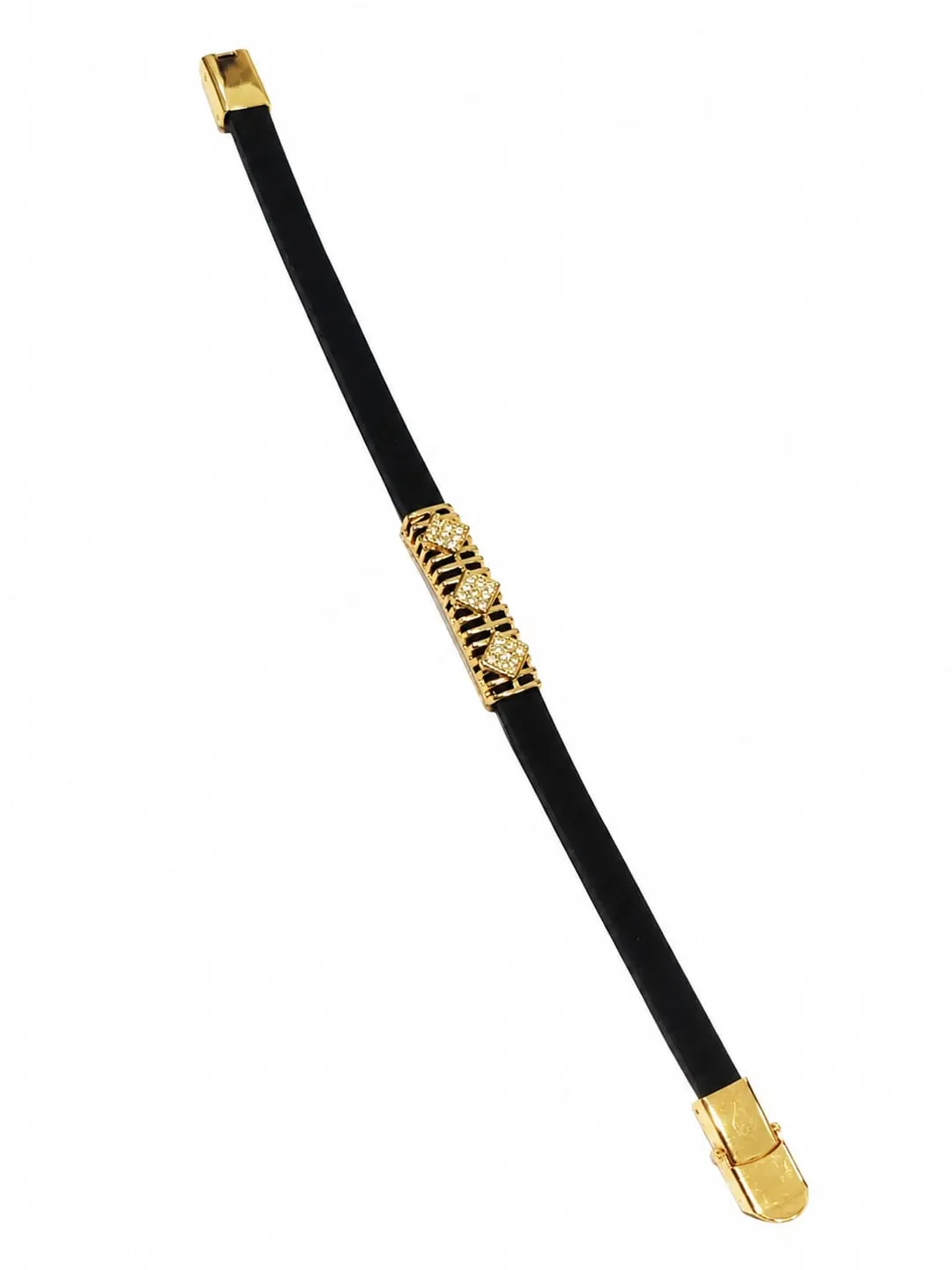 BLACK AND GOLD BEADED BRACELET