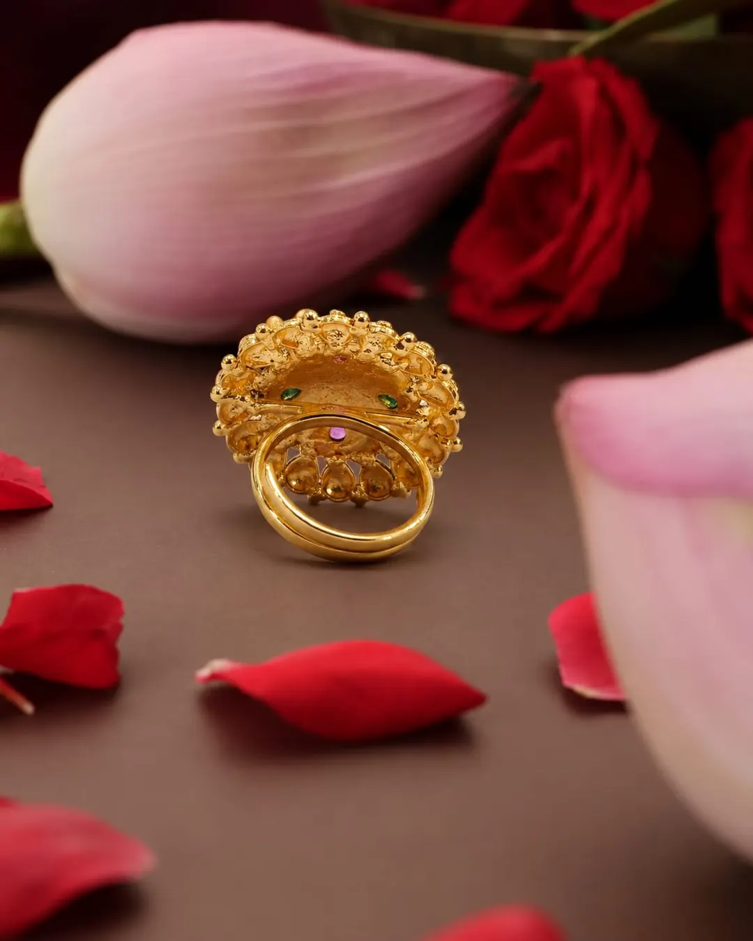 ROYAL HERITAGE EMERALD & RUBY FLORAL RING