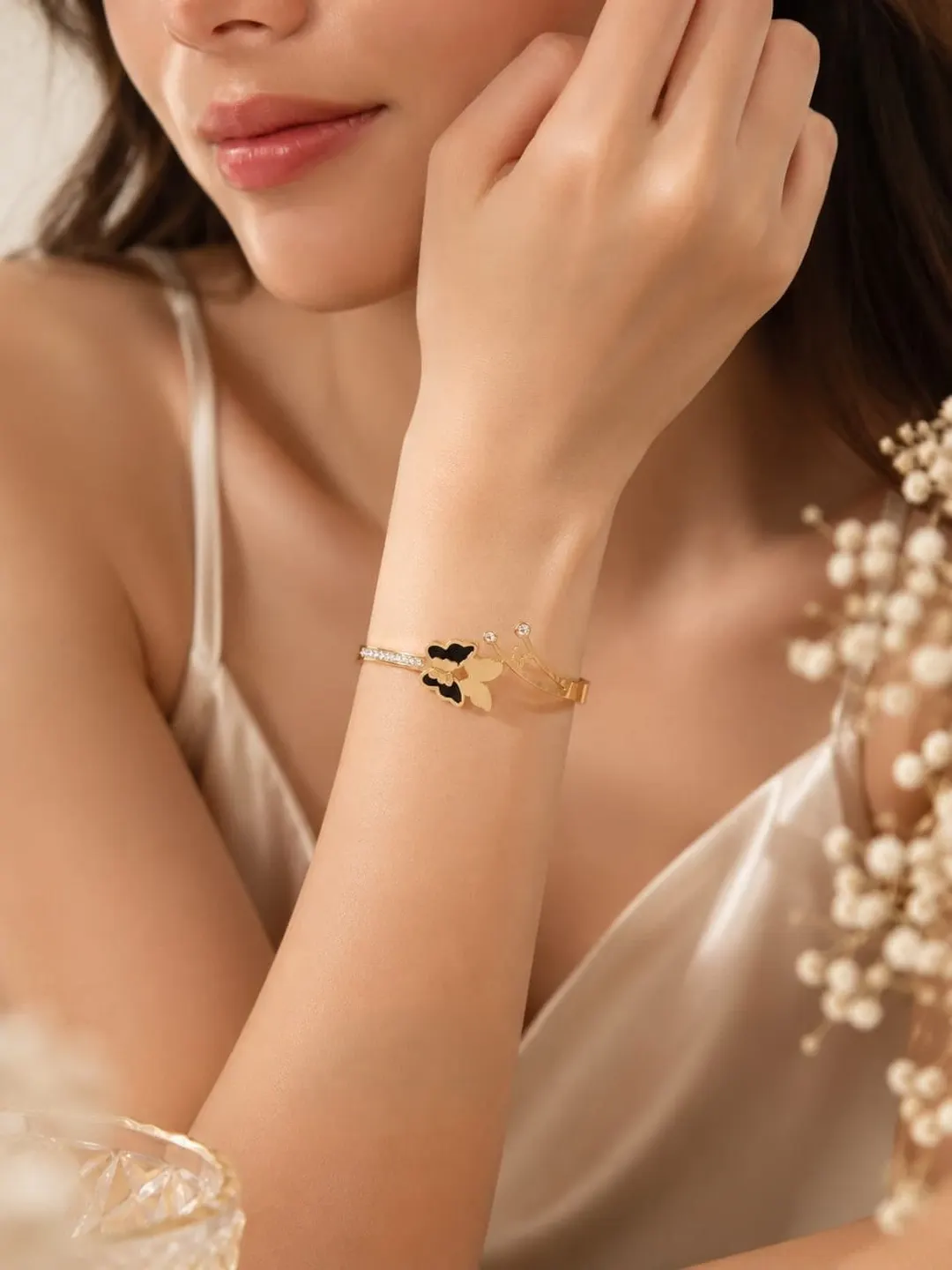 ROSE GOLD DOUBLE BUTTERFLY BRACELET