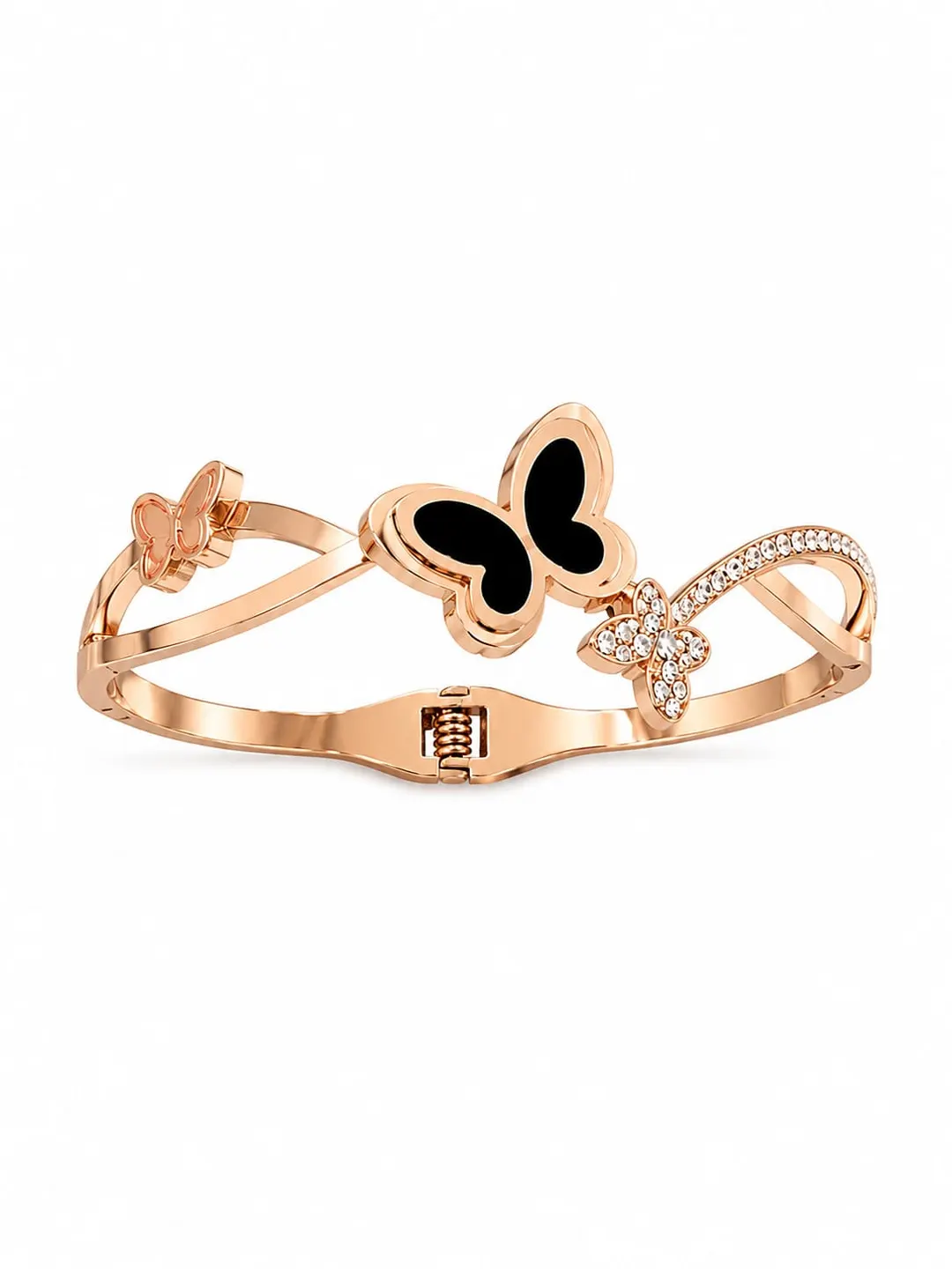 DOUBLE BUTTERFLY HINGED BRACELET.