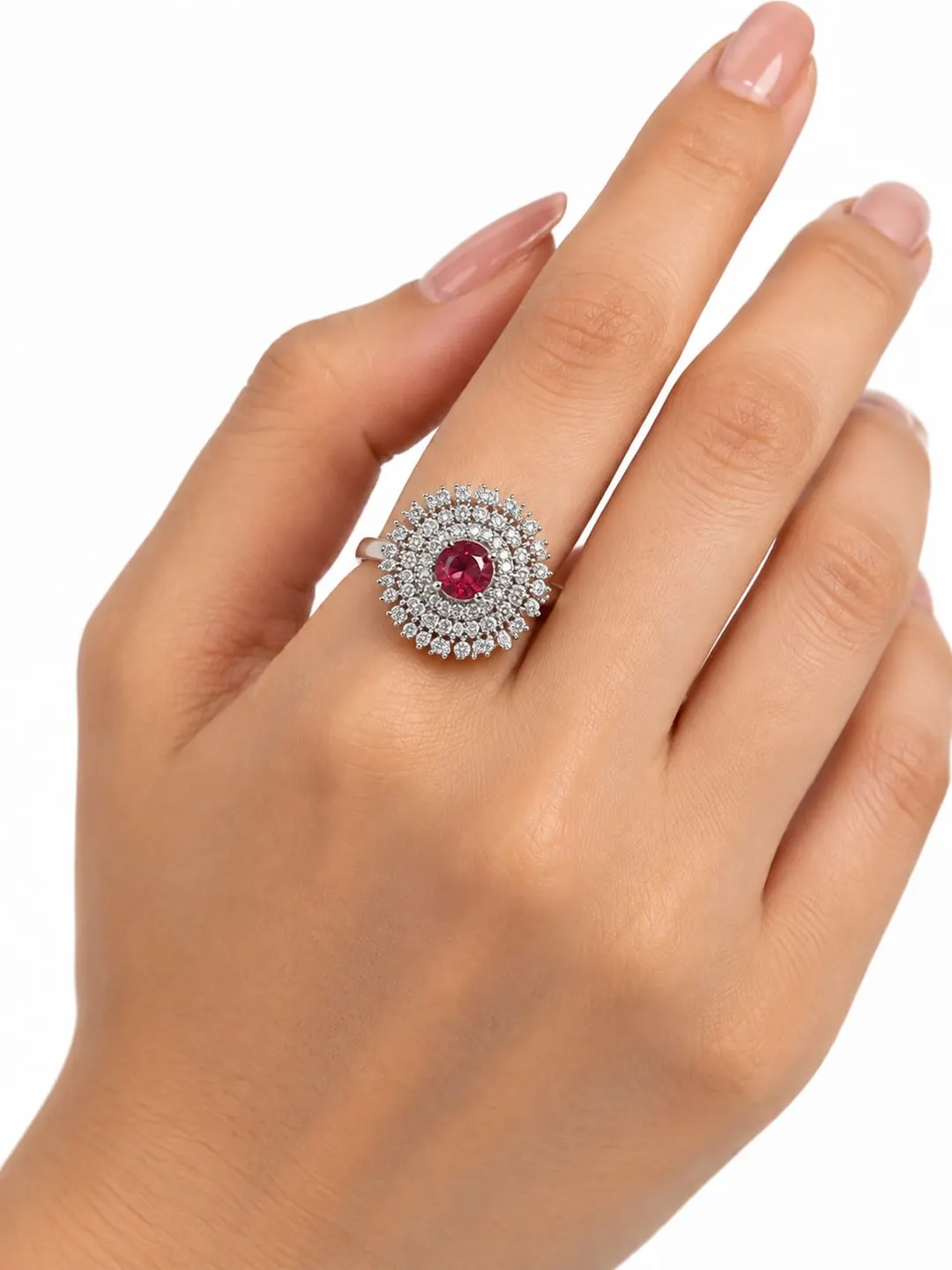 CRIMSON ROYAL HALO RING
